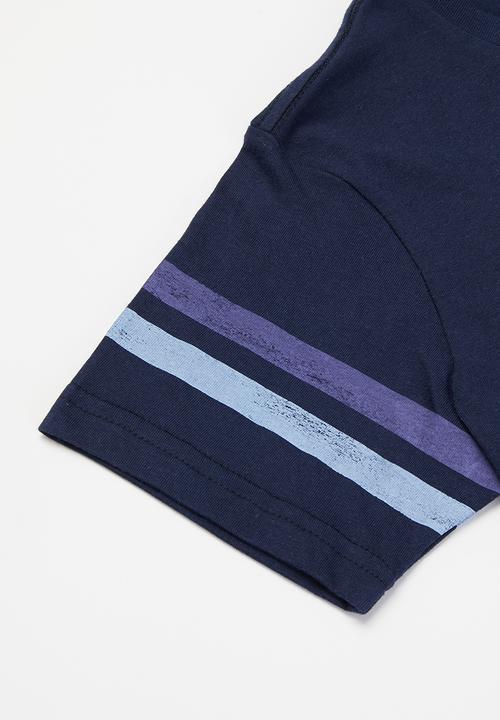 Aca Joe - Boys aca joe flock & distressed print t-shirt - estate blue