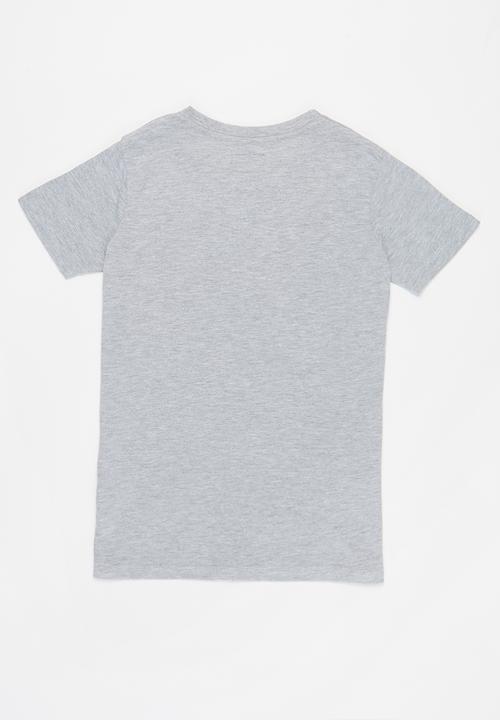 Aca Joe - Boys aca joe emb velt t-shirt - grey mel