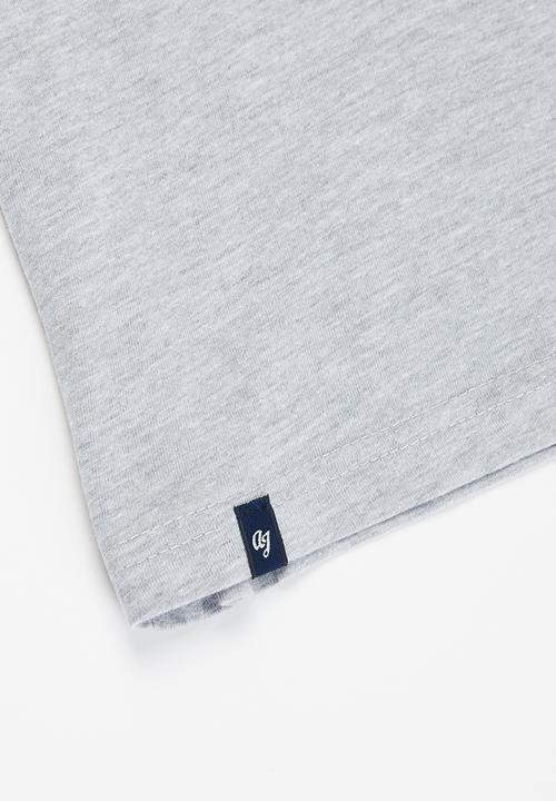 Aca Joe - Boys aca joe emb velt t-shirt - grey mel