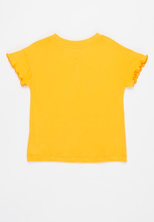 JEEP - Girls ruffled sleeve short sleeve tee - yellow