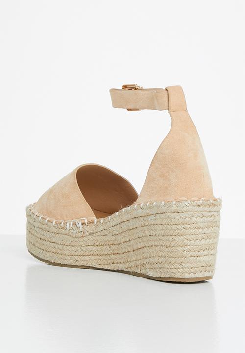 Jada - Ankle strap espadrille wedge heel - neutral