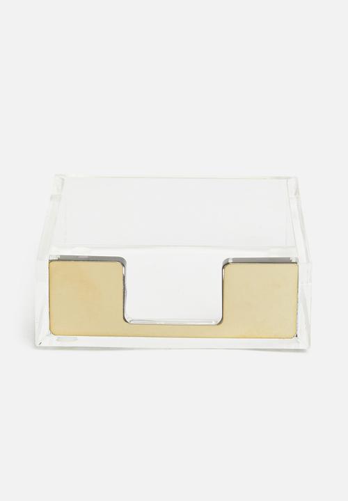 Sixth Floor - Acrylic post it holder - gold