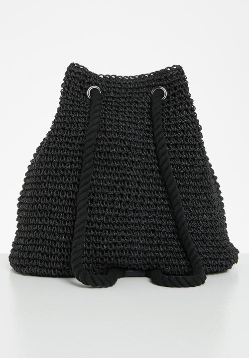 Superbalist - Raffia backpack- black