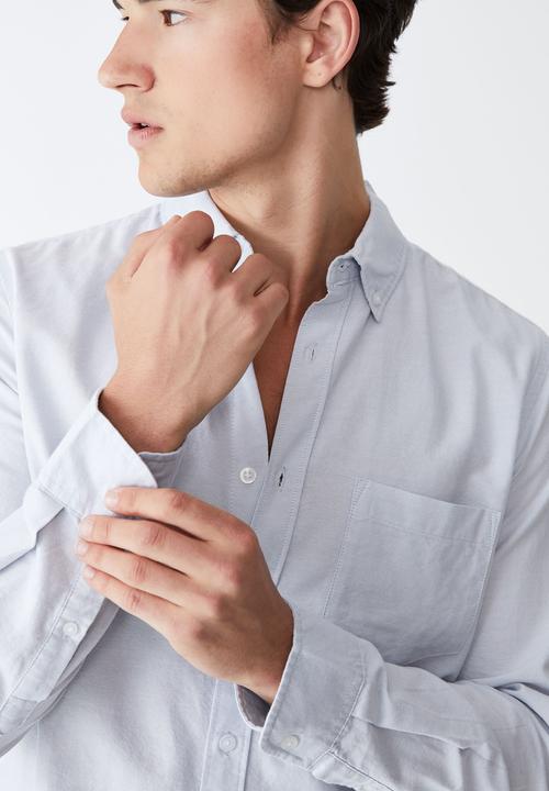 Cotton On - Mayfair long sleeve shirt - sky blue