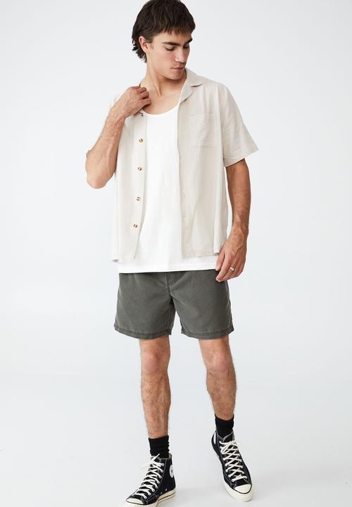 Cotton On - Riviera short sleeve shirt - light taupe