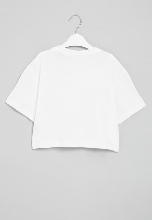 adidas Originals - Marble crop tee - white