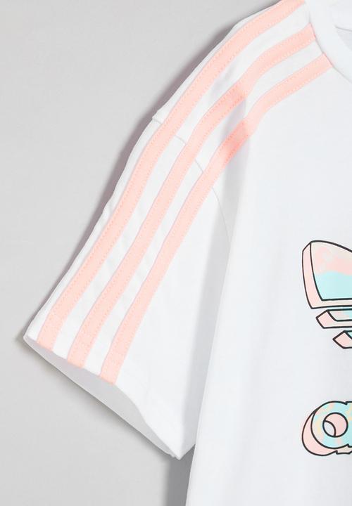 adidas Originals - Marble crop tee - white