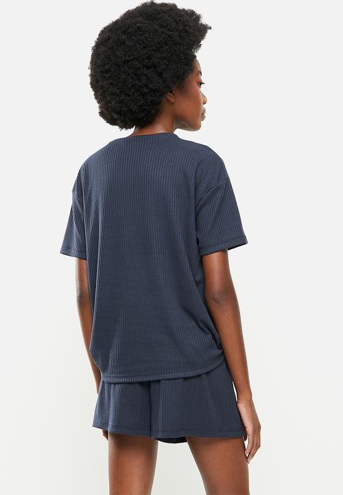 Superbalist - Rib tee and shorts set - ink