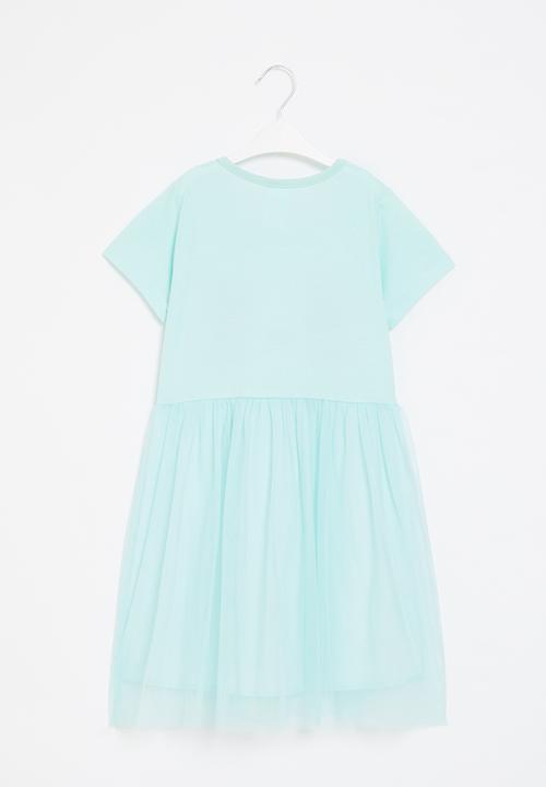 Pop Candy - Girls bunny dress with mesh - blue