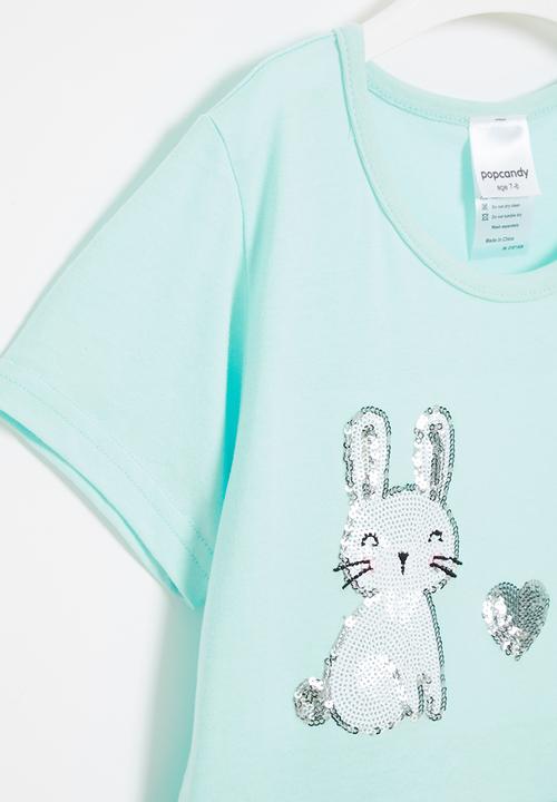 Pop Candy - Girls bunny dress with mesh - blue