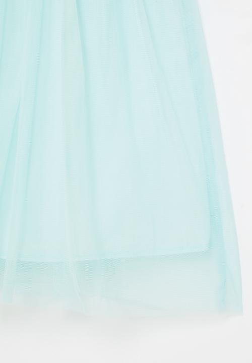 Pop Candy - Girls bunny dress with mesh - blue