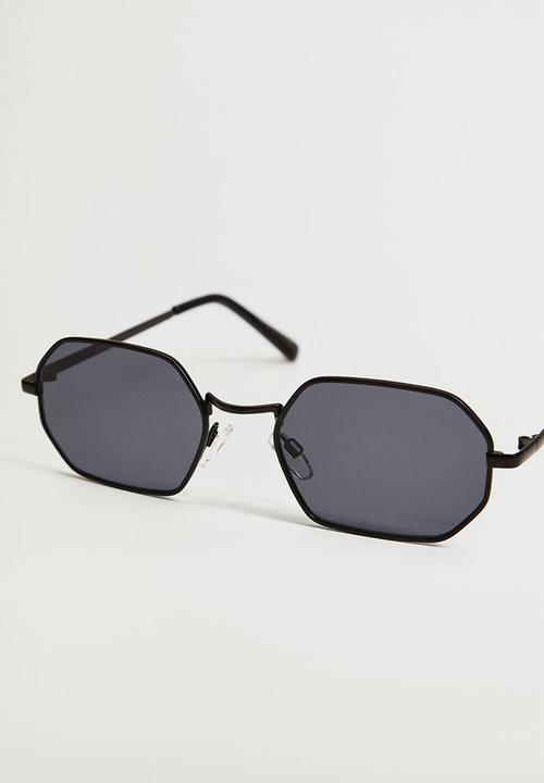 MANGO - Hexagonal frame sunglasses - black