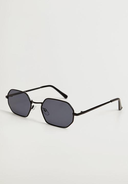 MANGO - Hexagonal frame sunglasses - black