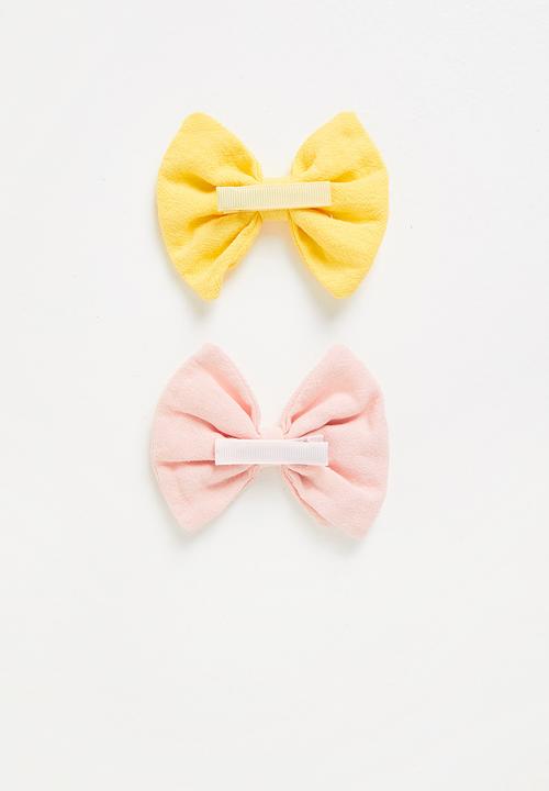 Pop Candy - 2 Pack bows - pink & yellow