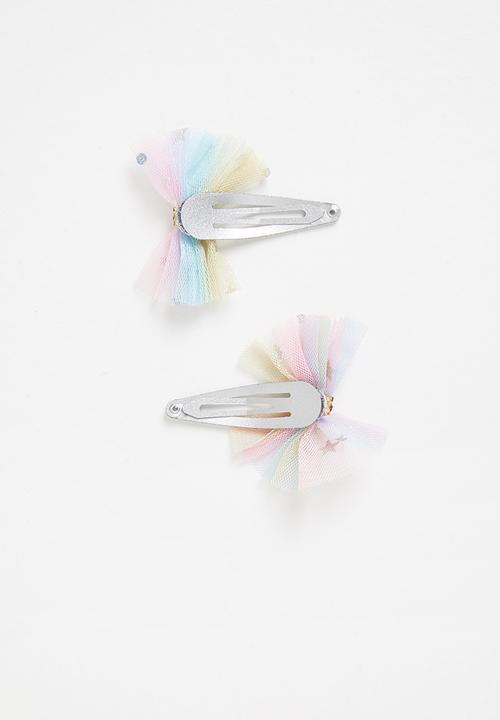 Pop Candy - Girls hair clips - pink & blue