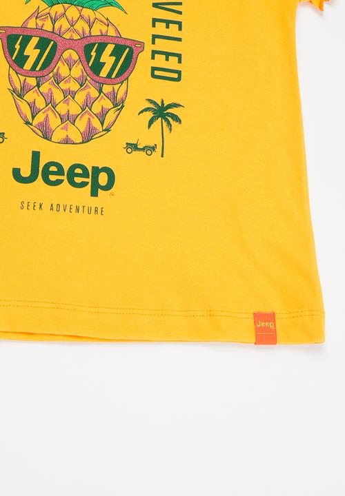 JEEP - Girls ruffled sleeve short sleeve tee - yellow