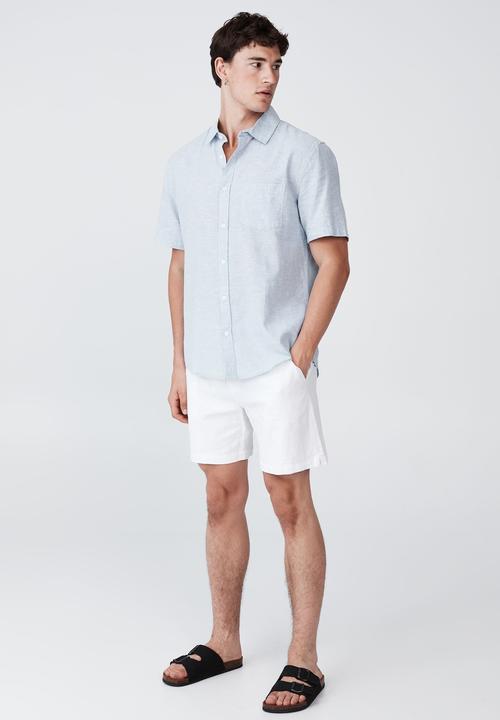 Cotton On - Vacay short sleeve shirt - clean blue texture