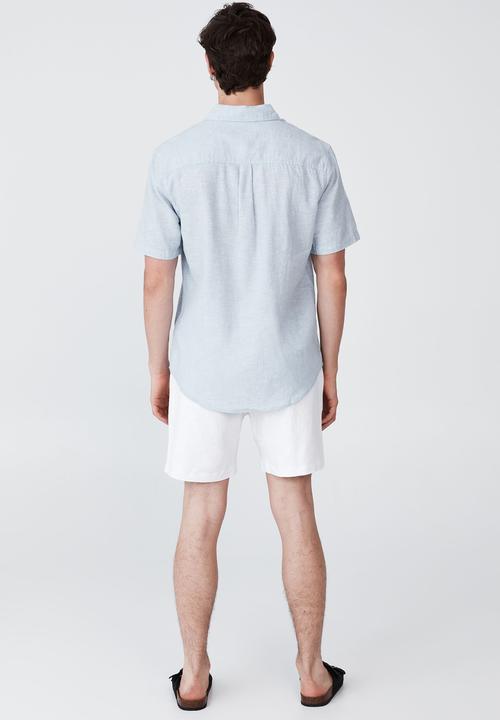 Cotton On - Vacay short sleeve shirt - clean blue texture