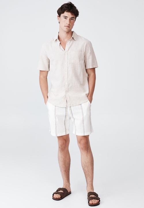 Cotton On - Vacay short sleeve shirt - oatmeal texture