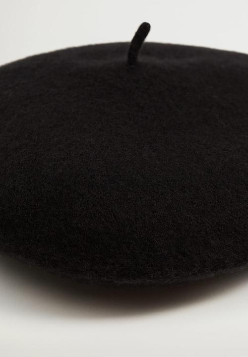 MANGO - Wool beret - black