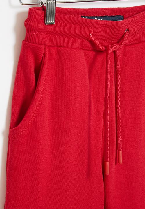 Aca Joe - Boys aca joe side hs print fleece short - red