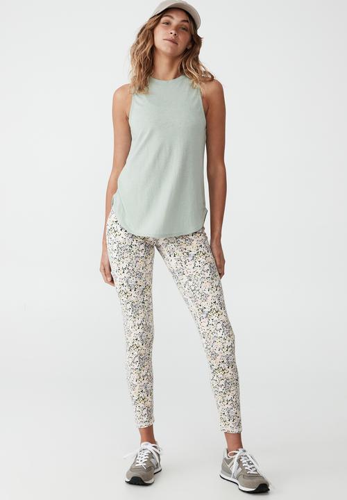 Cotton On - Active curve hem tank - irish mint