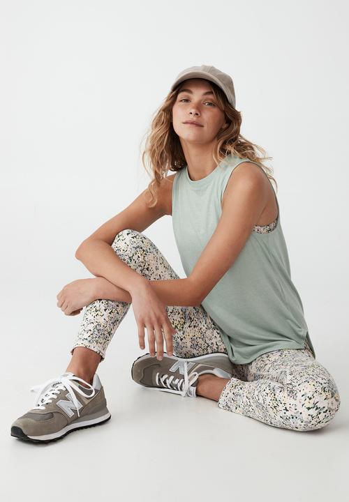 Cotton On - Active curve hem tank - irish mint