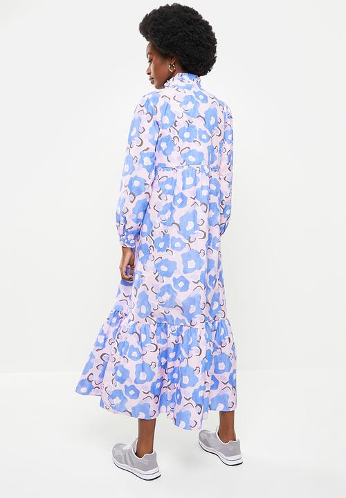 Trendyol - High collar maxi dress - blue