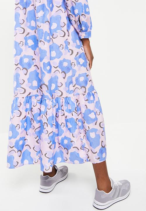 Trendyol - High collar maxi dress - blue