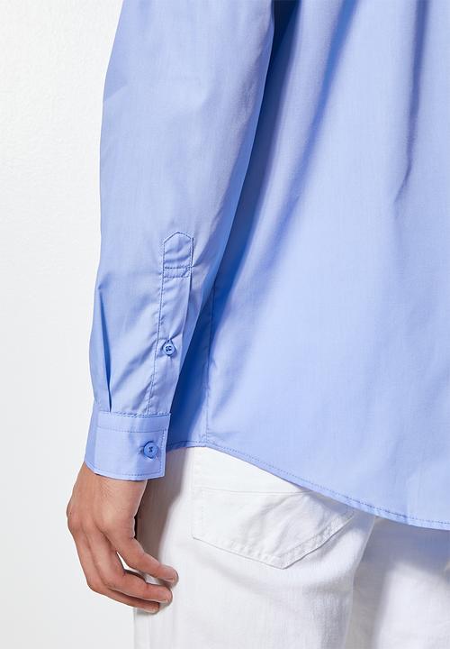 Superbalist - Easy care regular fit shirt - mid blue
