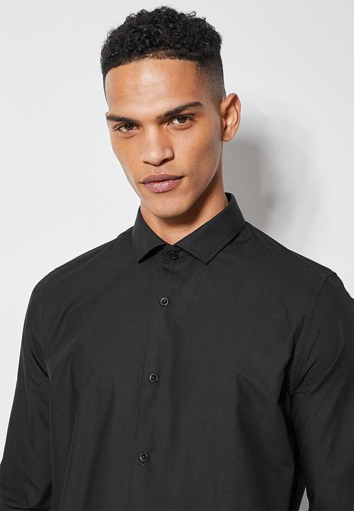 Superbalist - Easy care slim fit shirt - black