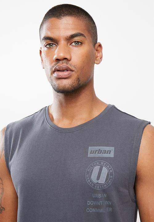 urban° - Urban printed vest - charcoal