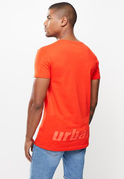 urban° - Oversized printed short sleeve tee - tangerine