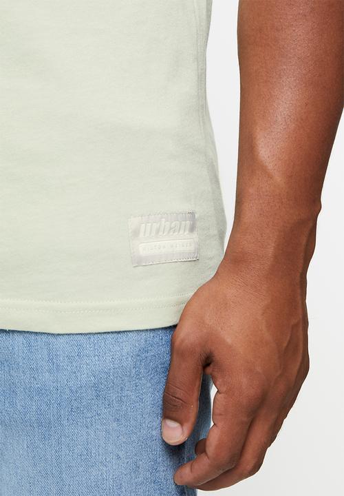 urban° - Urban oversized logo print short sleeve tee - light sage