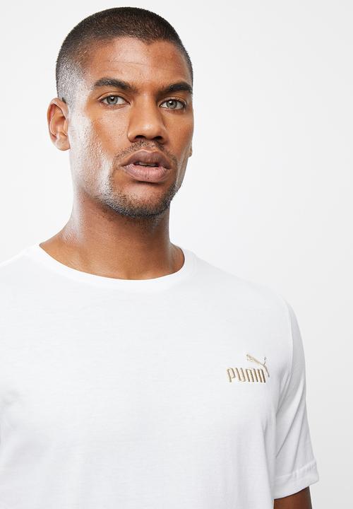 PUMA - Ess+ embroidery logo tee m - white