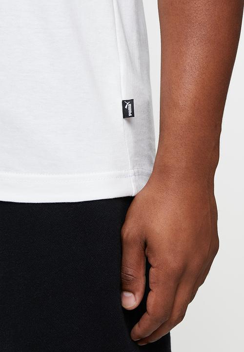 PUMA - Ess+ embroidery logo tee m - white