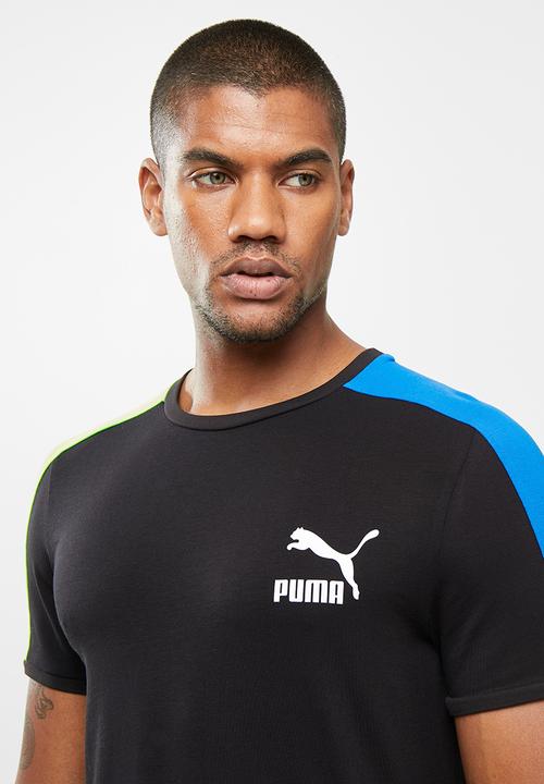 PUMA - Iconic t7 tee - puma black-green blue