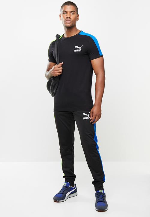PUMA - Iconic t7 tee - puma black-green blue