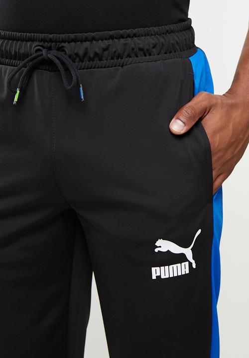 PUMA - Iconic t7 track pants  - puma black-green-blue