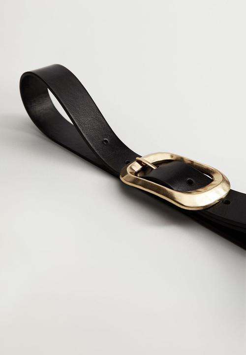 MANGO - Metal buckle belt - black