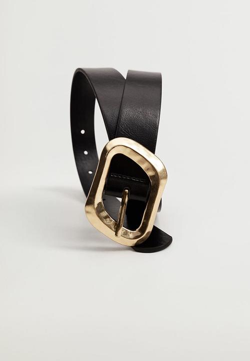 MANGO - Metal buckle belt - black