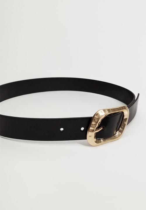 MANGO - Metal buckle belt - black