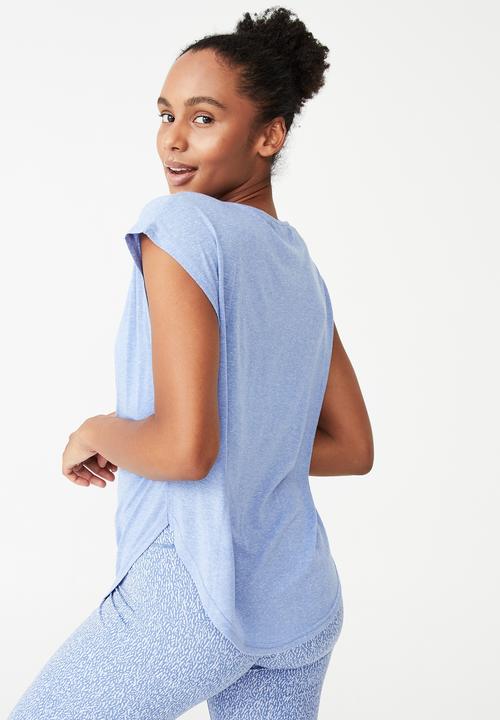 Cotton On - Active scoop hem T-shirt - cornflower