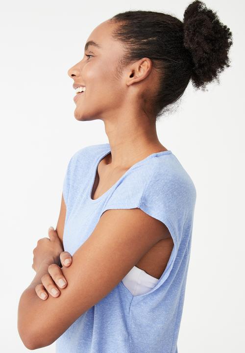 Cotton On - Active scoop hem T-shirt - cornflower