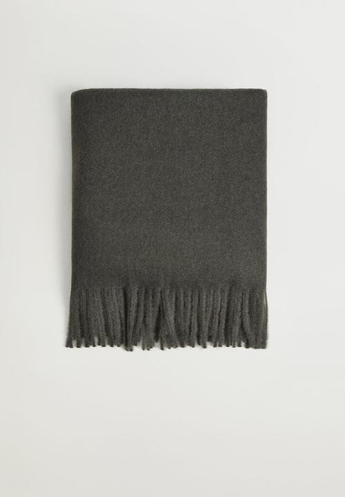 MANGO - Fringed edge scarf - medium heather grey