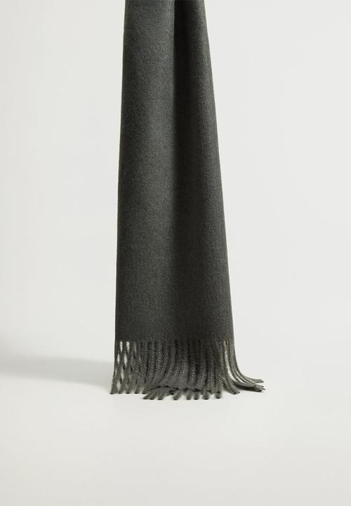 MANGO - Fringed edge scarf - medium heather grey