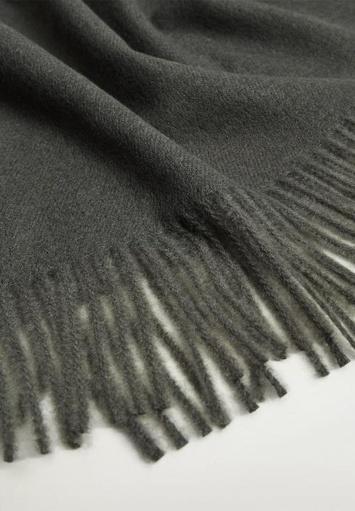 MANGO - Fringed edge scarf - medium heather grey