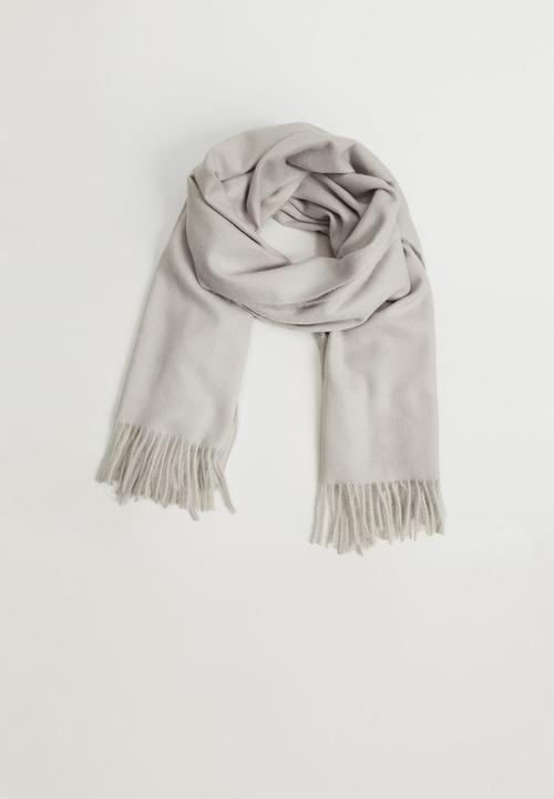 MANGO - Fringed edge scarf - light heather grey