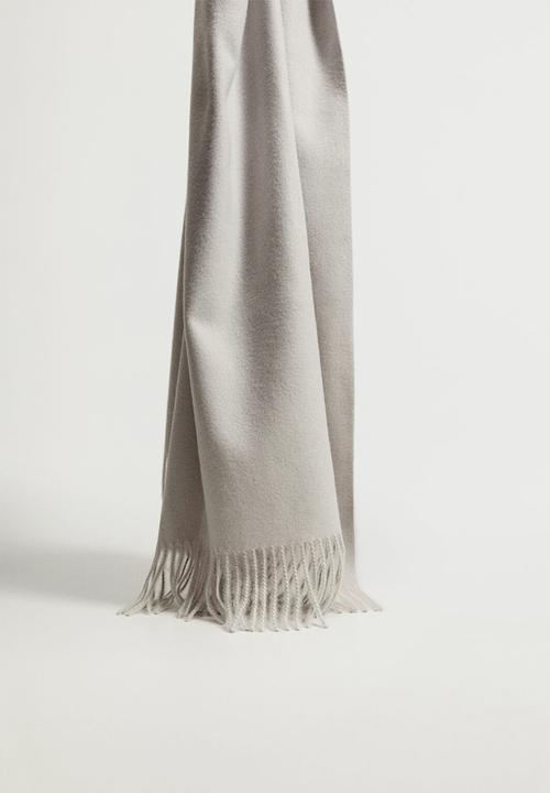 MANGO - Fringed edge scarf - light heather grey