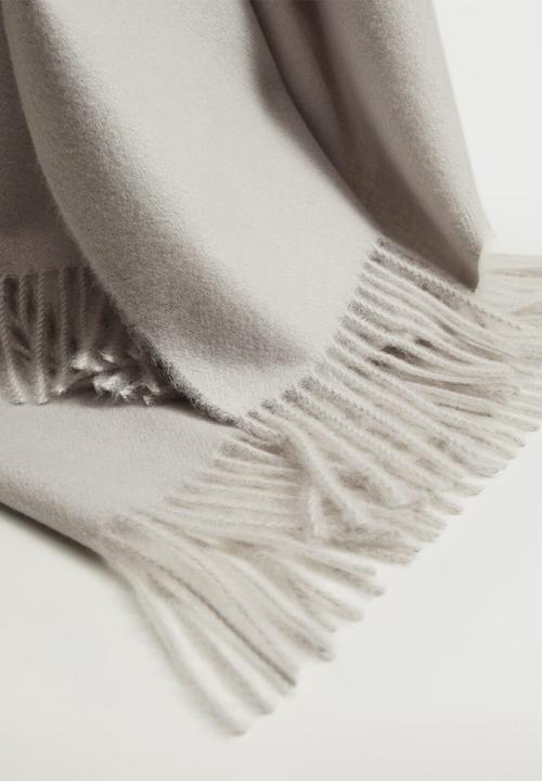 MANGO - Fringed edge scarf - light heather grey